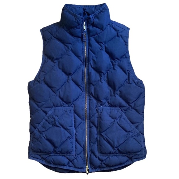 J. Crew Women’s Navy Quilted Down Puffer Full Zip Vest Size - not for sale - Picture 1 of 4